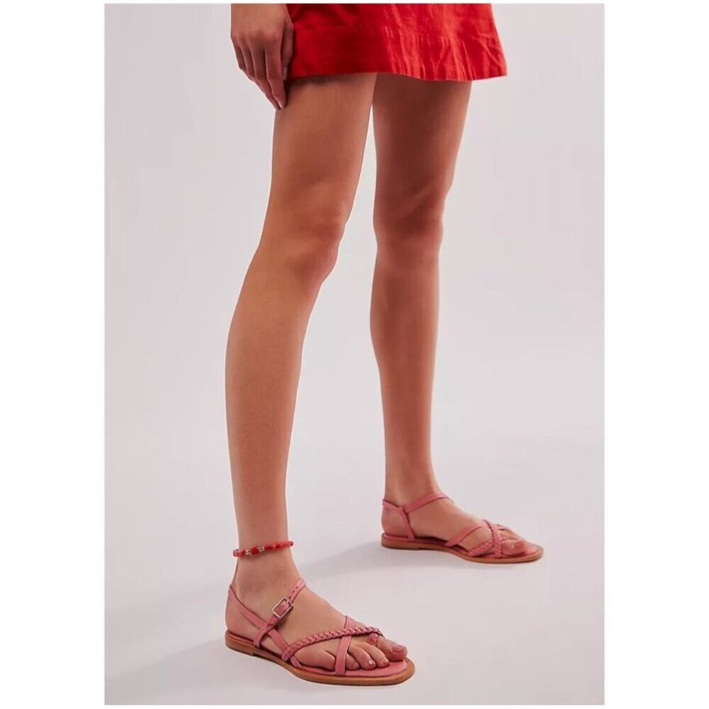 Free People Women's Sunny‎ Days Sandal In Pink Size 6 - Picture 13 of 14